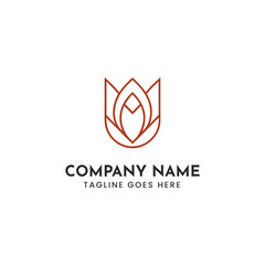 Elegant abstract lotus flower logo design vector scalable for branding and identity