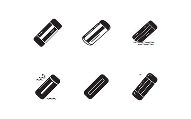 Collection of floating water mattress icons perfect for summertime relaxation and swimming pool fun activities design and illustration