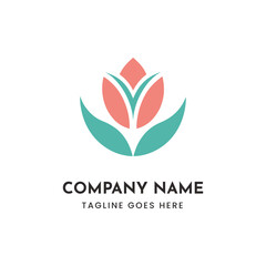 Abstract tulip logo design vector scalable graphic for branding and identity
