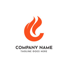 Modern orange flame logo design for your business branding and identity needs