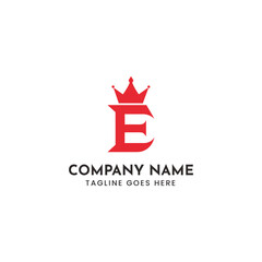 Elegant red letter e crown logo design for premium brands scalable vector graphic