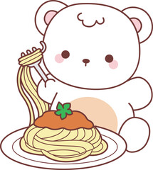 Coloring pages of Illustration of cute bear winter icon.