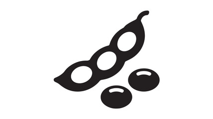 Obraz premium Soybean pod and beans icon simple flat vector illustration isolated on white background for food and agriculture designs