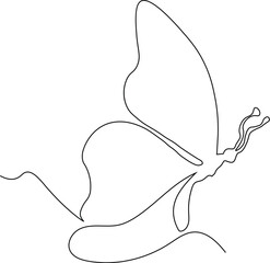 Beautiful butterfly elegance continuous single-line artwork.