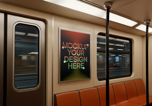 Subway Advertisement Poster Mockup