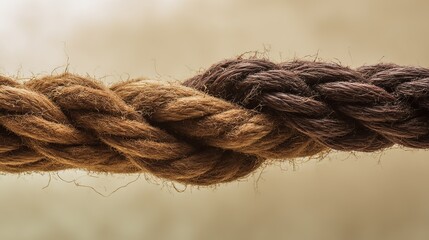 binding. Abstract close-up of intertwined ropes symbolizing unity, with textured fibers under soft directional lighting. wellbeing guides.