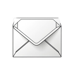 Open white envelope containing a blank card against a solid black background