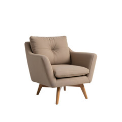 Modern Brown Armchair Design with transparent background 