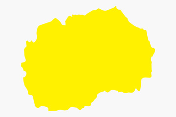 Vector graphic artwork suitable for print and web containing flat detailed map of NORTH MACEDONIA