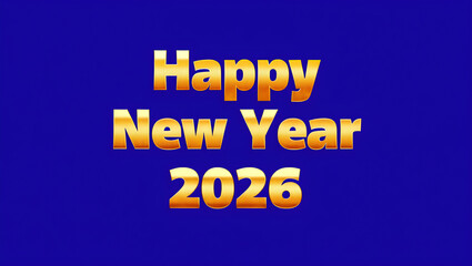 Golden Happy New Year 2026 text on blue background image 2