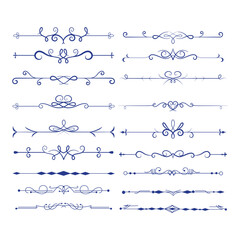 Obraz premium A collection of decorative line dividers in various styles. Set of Vintage decorative lines. text dividers. Line border. Lines separators, Borders, Vintage dividers, Underline elements.