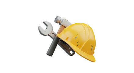 Construction work safety equipment tools repair industry maintenance concept
