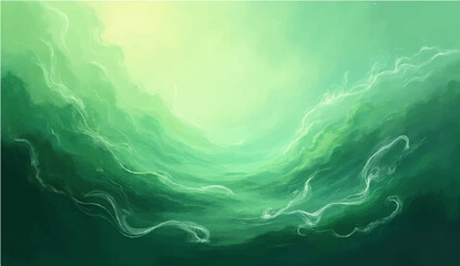 Abstract blue water background with waves and sky elements