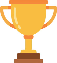 Golden trophy award symbol celebrating victory achievement and success