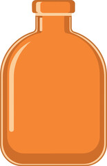 Orange liquid filled bottle with a cap ideal for beverages and product packaging design