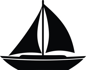 Sea transport sailboat vector silhouette