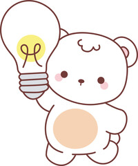 Coloring pages of Illustration of cute bear winter icon.