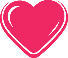 Vibrant pink heart shape with glossy finish perfect for romantic designs and love themes