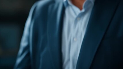 Hand holding smartphone with glowing white profile icons on a blurry blue background - Powered by Adobe