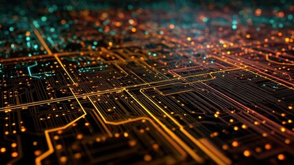 Abstract Circuit Board Digital Data and Technology Background
