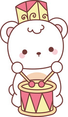 Illustration of cute bear winter icon.