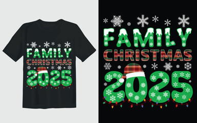 Family Christmas 2025 Festive Typography Design