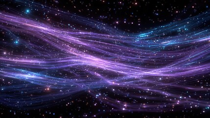 Abstract Cosmic Waves with Sparkling Light Particles