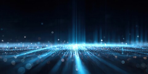 Abstract Digital Data Stream with Glowing Light Effects