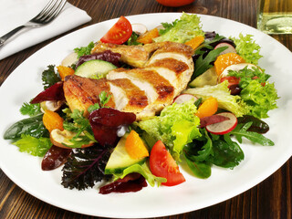 Fresh Mixed Salad with grilled Chicken Breast