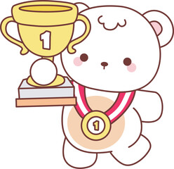 Coloring pages of Illustration of cute bear winter icon.