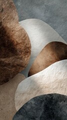 Abstract Earth Tone Shapes Modern, Minimalist Design