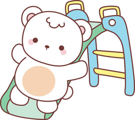 Illustration of cute bear winter icon.