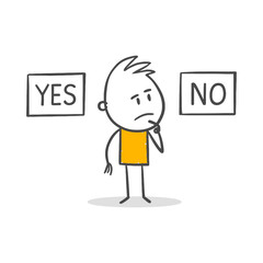 The Moment Of Experiencing The Dilemma Of Giving A Positive Or Negative Answer To An Important Business Proposal.