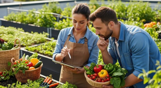 Sustainable urban gardening: collaborating for fresh vegetables and healthy living - Powered by Adobe