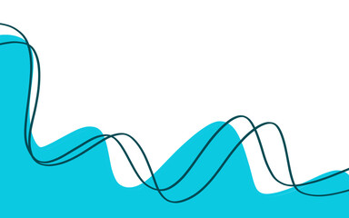 Blue wave water sea theme background Abstract shapes