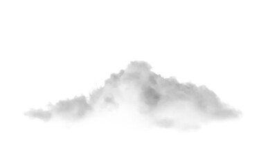 Isolated dramatic grey cloud floating in a stark black background image