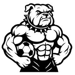 Bulldog cartoon mascot vector illustration of a powerful sport character head