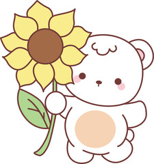 Coloring pages of Illustration of cute bear winter icon.