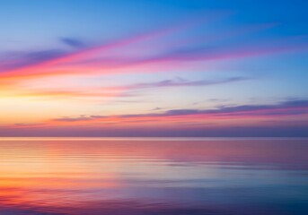 Obraz premium A mesmerizing symphony of hues in a vibrant sunset seascape reflection
