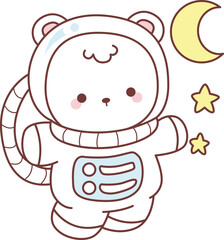 Illustration of cute bear winter icon.