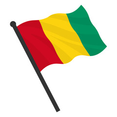 Vector realistic illustration of Guinea flags on a white background.