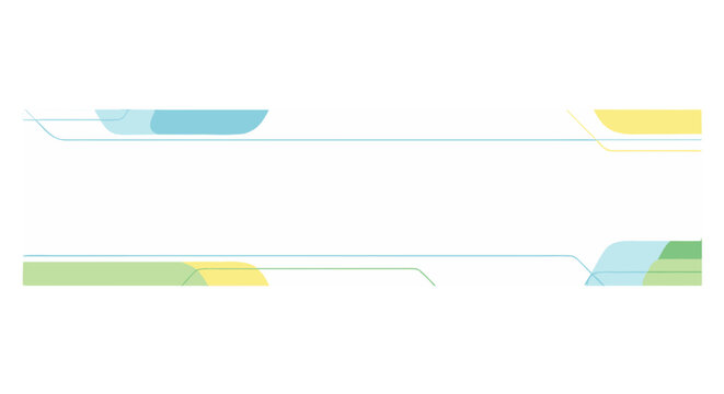 Abstract minimalist banner design with pastel blue, green, and yellow geometric shapes, creating a clean and modern aesthetic for digital and print media