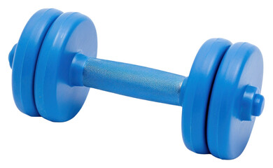 Obraz premium PNG Blue dumbbell sports blue gym.