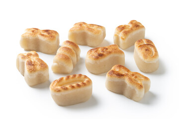 Traditional Spanish marzipan isolated on white background	