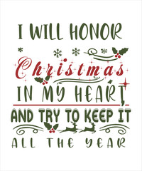 Fototapeta premium Enduring Holiday Spirit T-Shirt Design