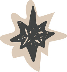 Star crayon cut out paper chalk pencil hand drawn scribble sketch design element. 