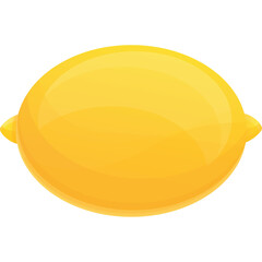 A Simple Yellow Lemon Fruit With A Transparent Background and Smooth Glossy Texture Perfect For Graphics And Design