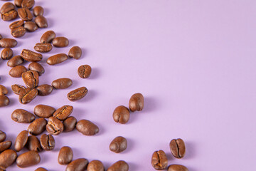 coffee beans on pink background
