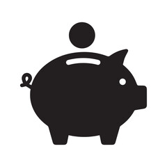 Piggy Bank Icon  Savings, Money, Finance, Investment Vector Illustration