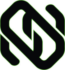 A logo of two interlocking S letters or a chain. Symbol of synergy, connection, sustainability, and unity. Modern and clean linear design.